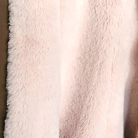 MaNGo Faux Fur Lined Hooded Jacket Women Oversized Olive Green Zip-up XXS NWOT - Picture 7 of 14